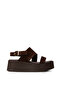 Women's Genuine Suede Brown Sandals