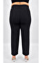 Plus Size Knitted Front Leather Detailed Lycra Women's Trousers - 3