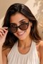 Bessnude Women's Black Cat Eye Nude Glass Sunglasses with Uv400 Protection Vintage Old Money Premium Sunglasses - 2