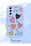 Samsung Galaxy S21 Fe Compatible Case Camera Protector Blue Silicone Couple Phone Case Heart Pattern - 2