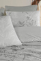 Dream Cotton Nobel Ice Gray 100% Cotton Poplin Single Duvet Cover Set - 3