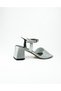 1003 Silver Glitter Low Heeled Evening Dress Women's Shoes - 4