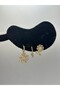 Flower Detail Steel Set Earrings - 2