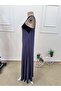 Women's Front Cross Detailed Two-Color Long Viscose Dress - 5