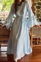 Tencel Flounce Sleeve Dress Blue