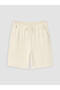 Beige Regular Fit Boys' Muslin Shorts