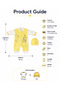 طقم سالوبيت رضيع أصفر مع قبعة، أكمام طويلة بيضاء - 4