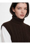 Seray New Season Turtleneck Patterned Women's Knitwear Sweater - 3