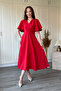 V-Neck Ruffled Midi Dress with Flounce Sleeves - 7