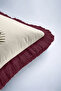 Stylish Fringed Pillowcase with Tropical Leaf Motif - Abstract Botanical Modern Burgundy Tassel Throw Pillow Cover - 8