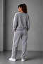Women's Circular Necklace Striped Track Suit Set - 2
