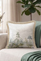 Pastoral Landscape Nature Fringed Pillowcase-Romantic Garden Blue Green Mink Tassel Throw Pillow Cover - 6