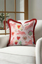 Tiger Heart Flower Fringed Pillowcase - Modern Bohemian Pink Red Burgundy Tassel Throw Pillow Cover - 3