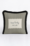 How Lucky Are We Striped Stylish Fringed Pillowcase - Motto Retro Cream Black Tassel Throw Pillow Cover