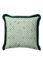 Art Deco Seashell Motif Fringed Pillow Cover - Geometric Mint Cream Tassel Throw Pillow Cover - 5