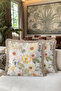 Floral Pastel Spring Fringed Pillowcase - Watercolor Botanical Green Mink Tassel Throw Pillow Cover - 2
