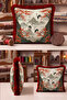 Japanese Scenic Crane Pattern Fringed Pillowcase- Far East Boho Gray Burgundy Tassel Throw Pillow Cover - 4