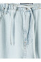 Vizyon New Season Blue Wideleg Women's Jean Trousers with Elastic Waist - 6