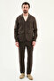 Straight Slim Fit Lapel Collar Pocket 100% Linen Men's Trenchcoat Brown - 21339.26Y - 3