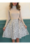 Women's Long Sleeve Turtleneck Waist Tie up Top Camisole Skirt Diver Short Dress - 5