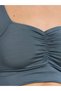 Charcoal Ruched Detail Dual Strap Sports Bra And Leggings Set - 4