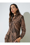 Brown Printed Long Sleeve Shirt And Pants Co-Ord Set - 2