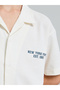 Teen Boys Off White Resort Collar Printed Jersey Shirt - 4