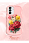 Samsung Galaxy A17 Compatible Case Camera Protector Pink Silicone Couple Phone Case Floral Pattern - 2