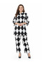 Harlequin Diamond Printed Kurti Co-ord Set | Rizqé by Zadine Black & White Geometric Tunic