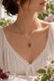 Grape Figured Colored Stone Steel Necklace (Gold Color) - 2