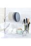 2-Tier Dish Drying Rack Silver 41.50 x 14.00 x 25.50cm - 3
