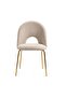 THASTRO DINING CHAIR - BROWN & GOLD - 4