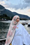 French Silk Shawl Model Pastel Floral Patterned Hijab Shawl