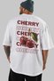 Cherry Oversize Back Printed White T-Shirt Unisex 100% Cotton Premium Design Streetwear - 5