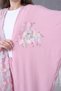 Women's Floral Embroidered Kimono Top and Bottom Set - 6