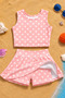 Girl's Polka Dot Skirted Swimsuit Set - 2
