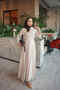 Beige Hidden Button Shirt Skirt Suit