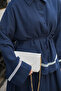 Women's Lace Skirt Suit Navy Blue - 5