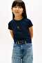 Girl's Short Sleeve Star Flag Navy Blue T-Shirt