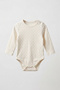 Organic Cotton Baby Pink Striped and Polka Dot 2-Piece Long Sleeve Snap Bodysuit Set - 4