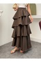 Women's Tensel Modal Fabric Layered Ruffled Maxi Skirt - 51932 - 5
