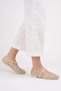 Women's Gold Hand Knitted Buckle Straw Look Comfortable Daily Buckle Ballerina Shoes Seferie