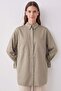 Shirt with Back Pleated Pockets Y0147 - Light Khaki - 3