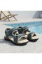 (Arzen) Thermo Non-Slip Sole Velcro Children's Sandals Blue - 7