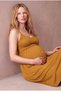 Maternity Mustard Viscose Blended Strappy Crew Neck Sleeveless Dress with Gipeli Chest Detail Selena - 5