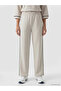 Beige Elastic Waist Women's Sports Sweatpants - 2