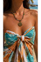 Ethnic Bohemian Design Handmade Women's Necklace with Natural Stone Elephant Figure - 3
