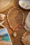 Natural Stone Pink Quartz and Jade Stone Bohemian Sea Breeze Handmade Women's Necklace - 2