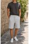 Men's Gray Compact Shorts with Lace-Up Pockets, Comfortable Fit, Daily Sports Shorts, Summer Casual Bermuda Shorts