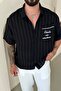 Back Text Detailed Design Box Fit Shirt Black - 2